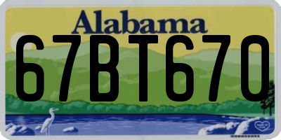 AL license plate 67BT670