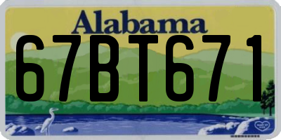 AL license plate 67BT671