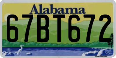 AL license plate 67BT672