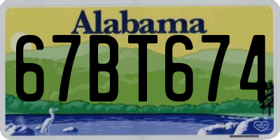 AL license plate 67BT674