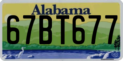 AL license plate 67BT677
