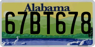 AL license plate 67BT678