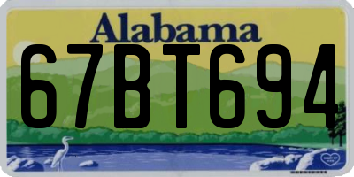 AL license plate 67BT694