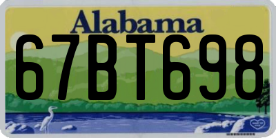 AL license plate 67BT698