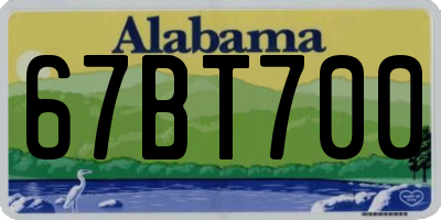 AL license plate 67BT700