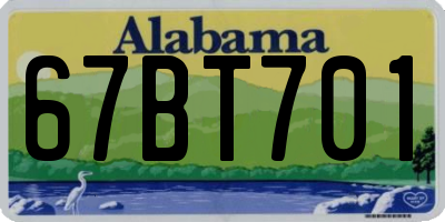 AL license plate 67BT701