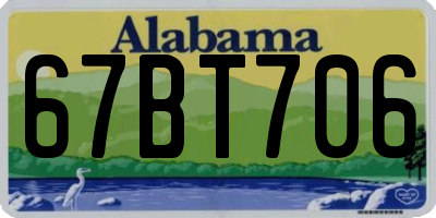 AL license plate 67BT706
