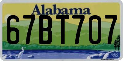 AL license plate 67BT707