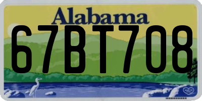 AL license plate 67BT708