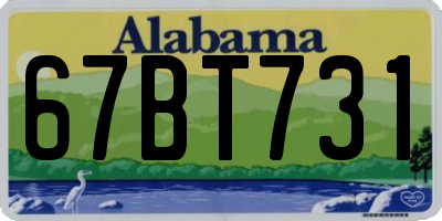 AL license plate 67BT731