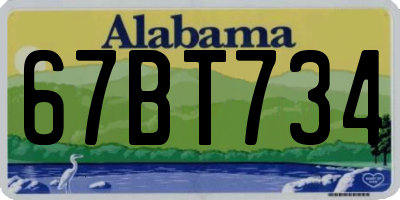 AL license plate 67BT734