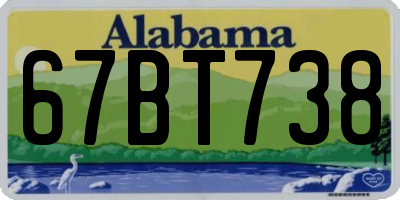 AL license plate 67BT738