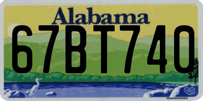 AL license plate 67BT740