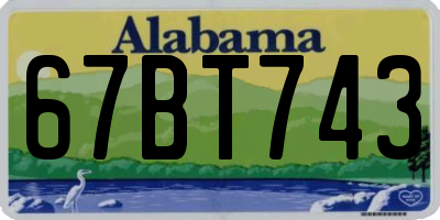 AL license plate 67BT743