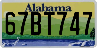 AL license plate 67BT747