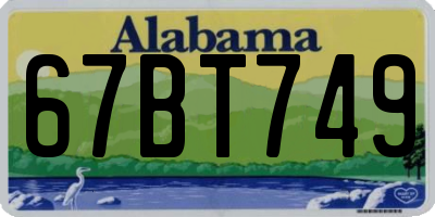 AL license plate 67BT749