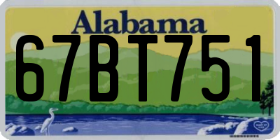 AL license plate 67BT751