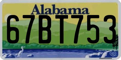 AL license plate 67BT753