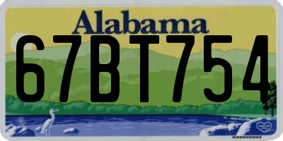 AL license plate 67BT754
