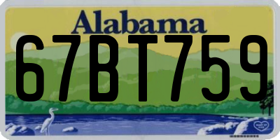AL license plate 67BT759