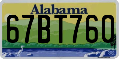 AL license plate 67BT760