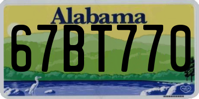 AL license plate 67BT770