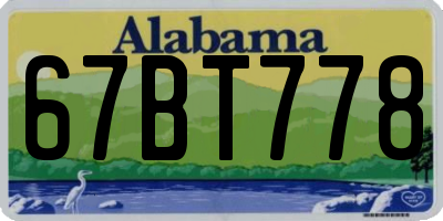 AL license plate 67BT778