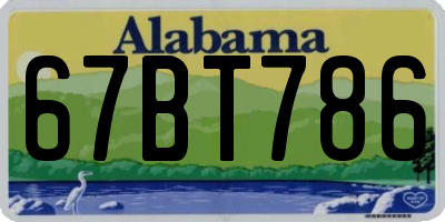 AL license plate 67BT786