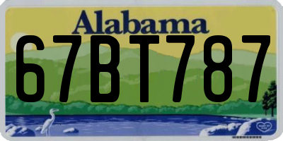 AL license plate 67BT787