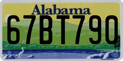 AL license plate 67BT790