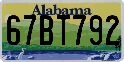AL license plate 67BT792