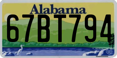 AL license plate 67BT794