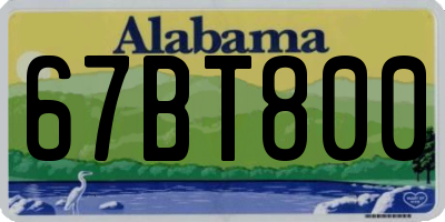 AL license plate 67BT800