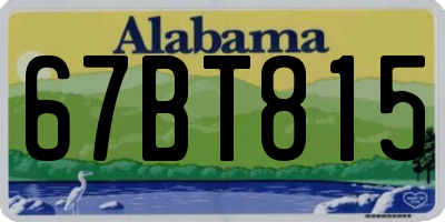 AL license plate 67BT815