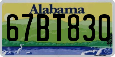 AL license plate 67BT830