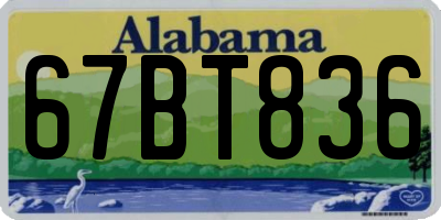 AL license plate 67BT836