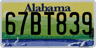 AL license plate 67BT839
