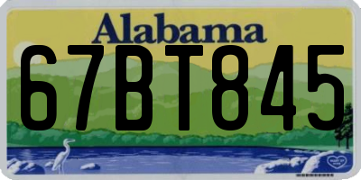 AL license plate 67BT845
