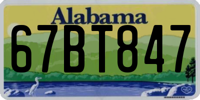 AL license plate 67BT847