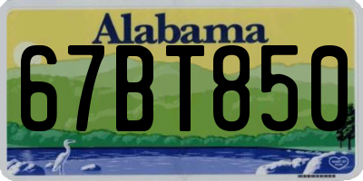 AL license plate 67BT850