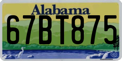 AL license plate 67BT875