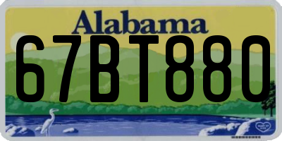 AL license plate 67BT880