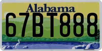 AL license plate 67BT888