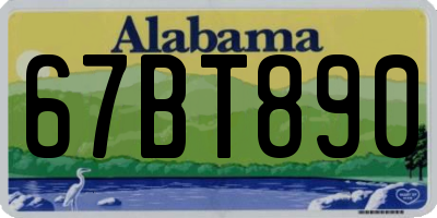 AL license plate 67BT890