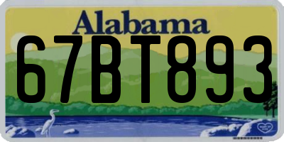 AL license plate 67BT893
