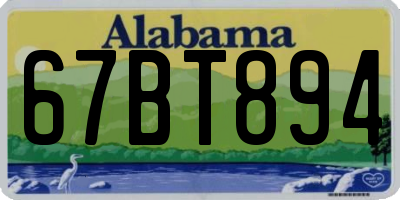 AL license plate 67BT894