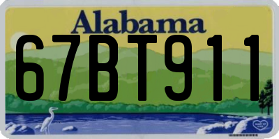 AL license plate 67BT911