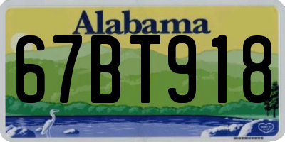 AL license plate 67BT918