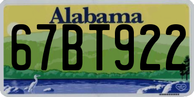 AL license plate 67BT922