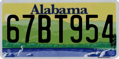 AL license plate 67BT954